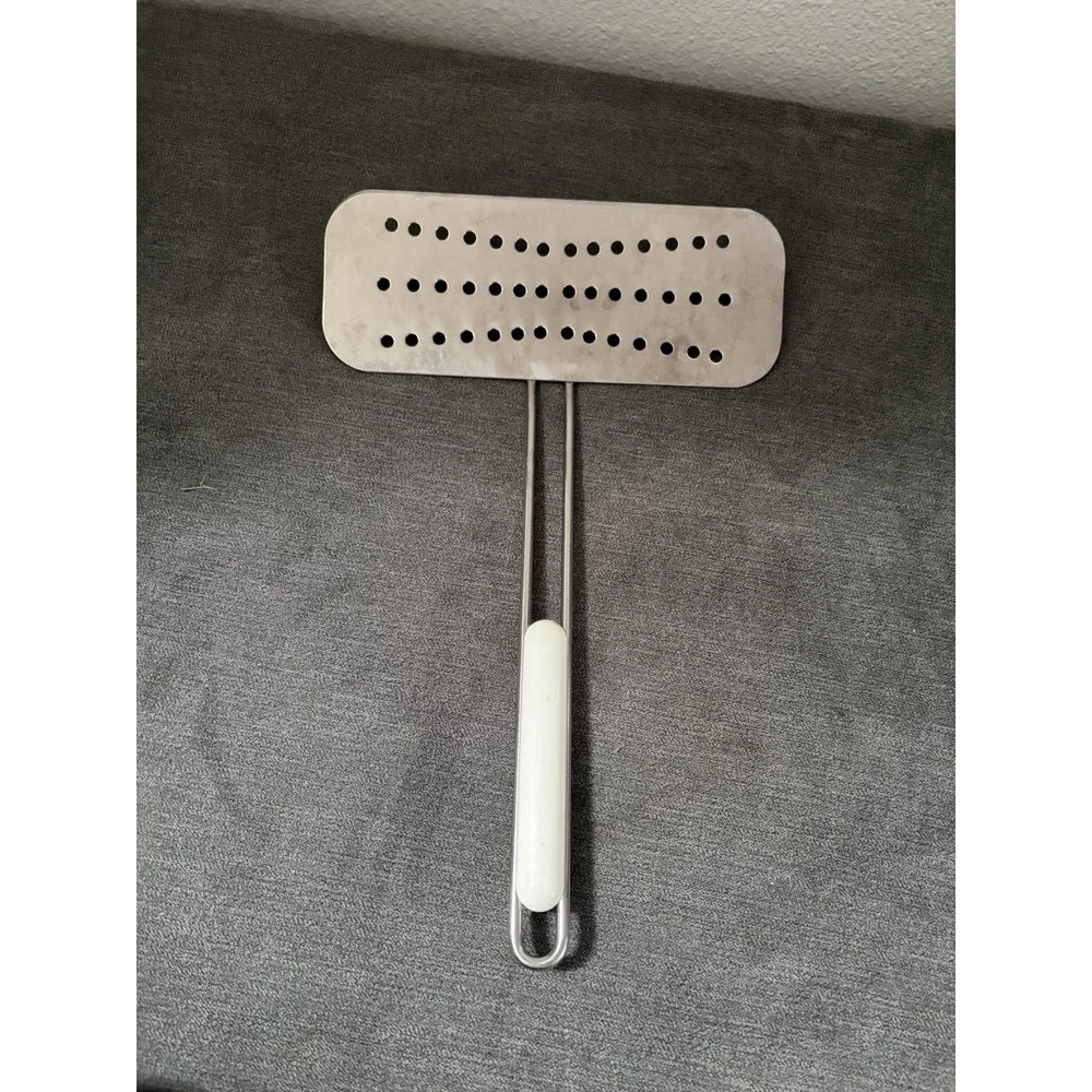 Vintage INOX 18/10 Stainless Steel Wide Slotted Spatula Turner Flipper Italy